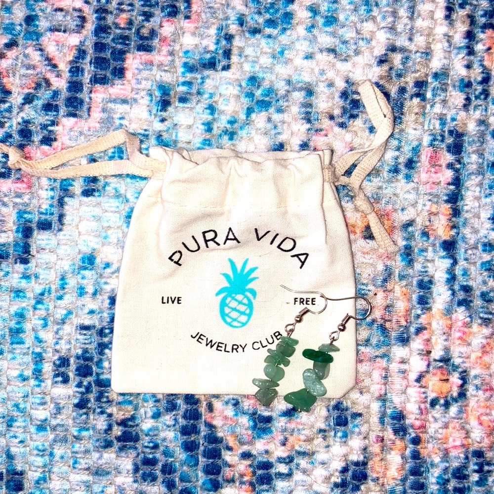 Pura vida jewelry turquoise rock drop earnings